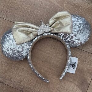Official Disney Silver and Gold Sequin Mouse Ears Headband